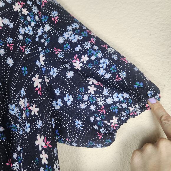 LOFT NWT Pearl Print Mini Floral Puff Sleeve Dress with Slip, XXL - Picture 2 of 11